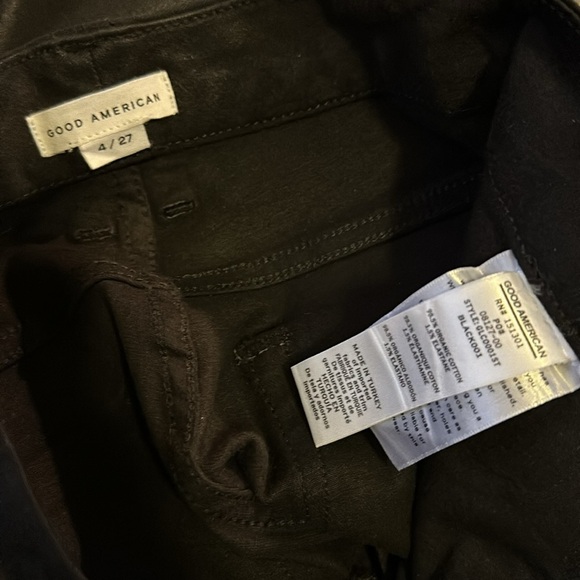 Good American Mid/Hig-rise Sexy Coated Black Skinny Stretch size 4 / 27 - Picture 9 of 12